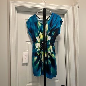 Small, cinched waist floral dress